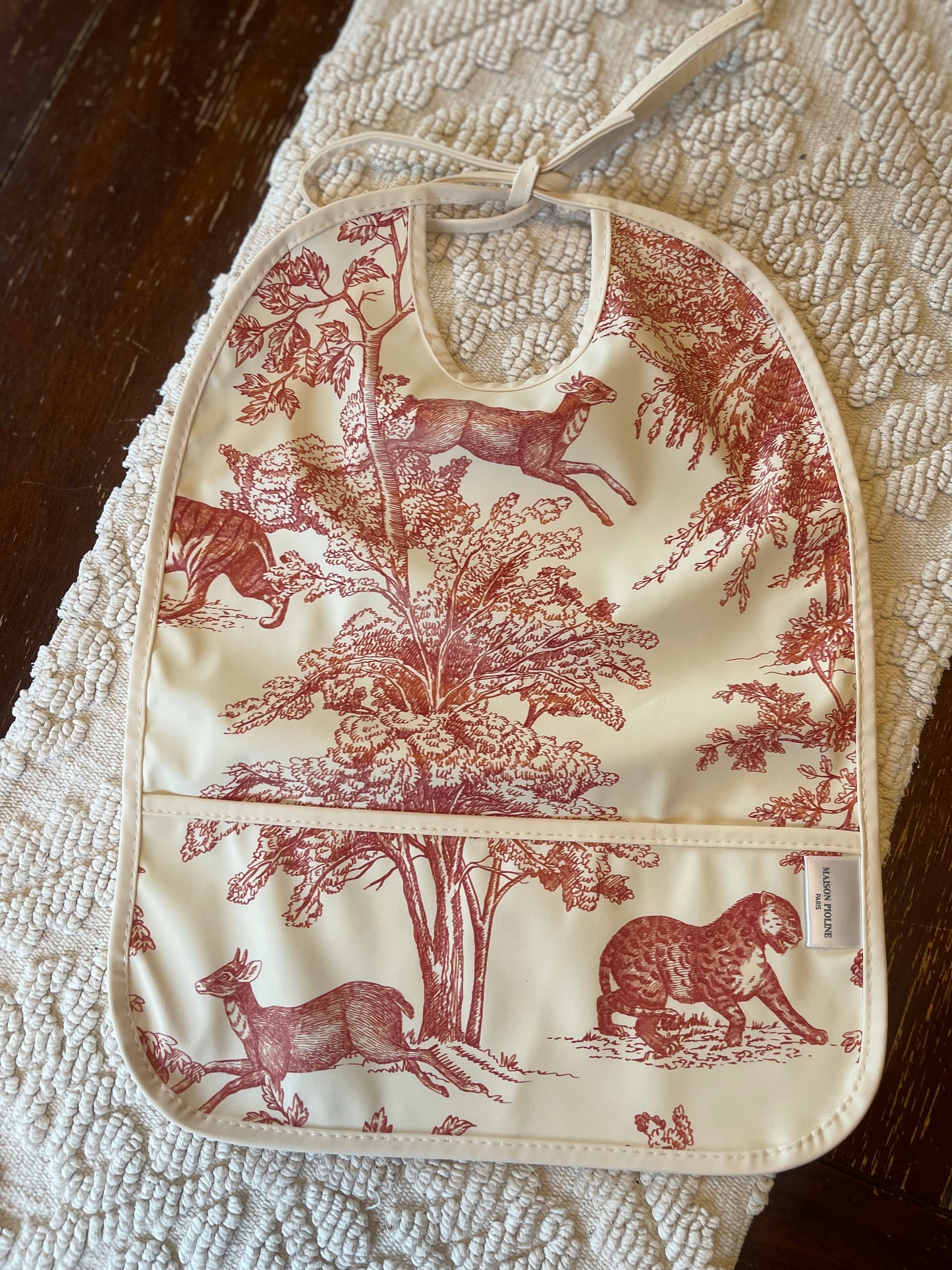 French Toile Baby Bib