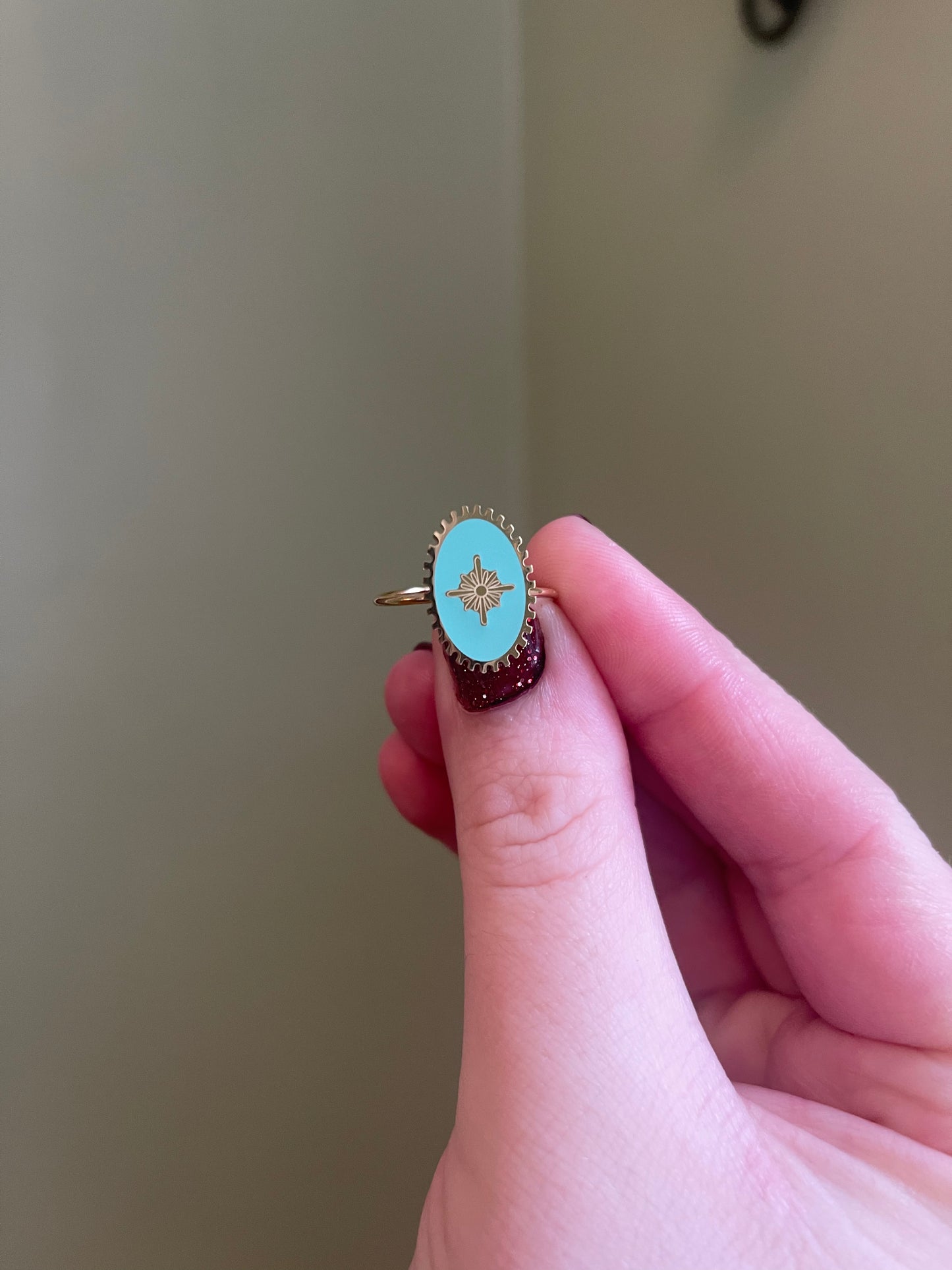 Turquoise Enamel Ring