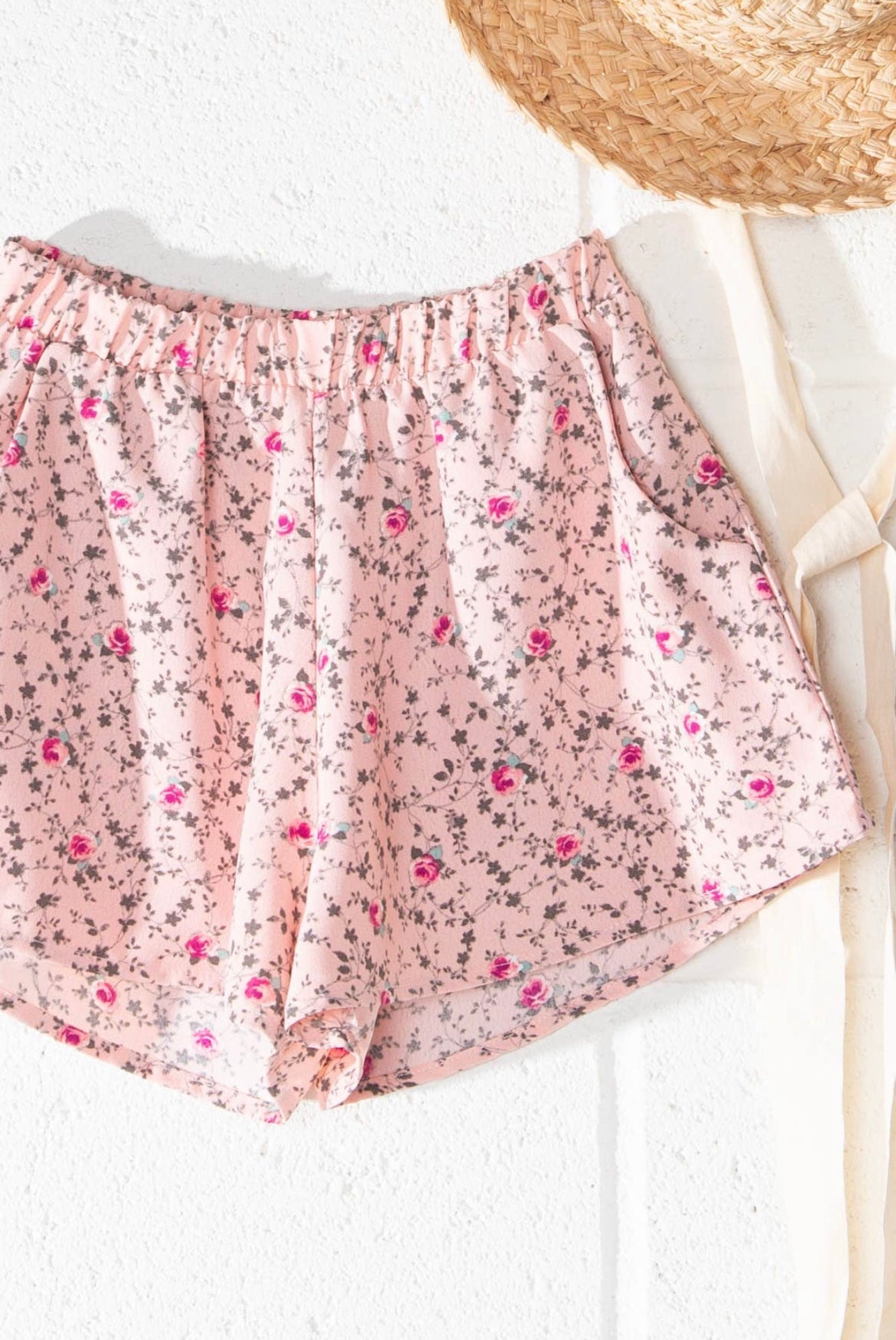 Pink Floral Shorts