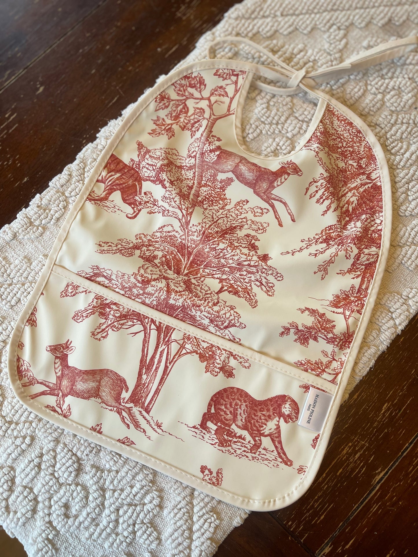 French Toile Baby Bib